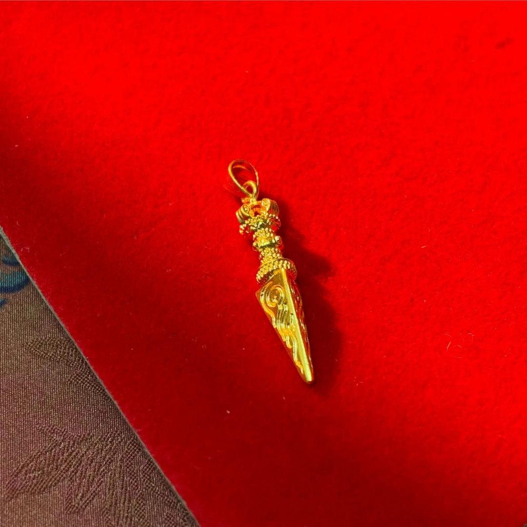 素金降魔杵吊坠