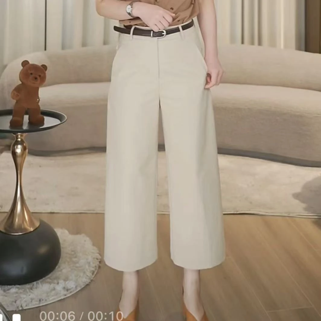 显瘦窄版8分阔腿裤