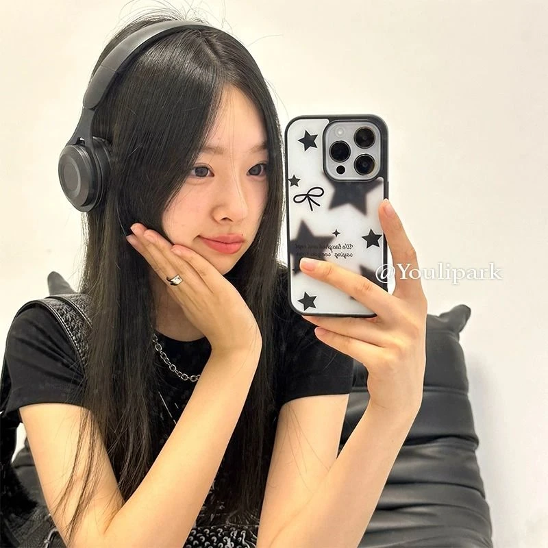 新款ins少女星星蝴蝶结红米16oppo15Promax适用苹果荣耀小米14/13