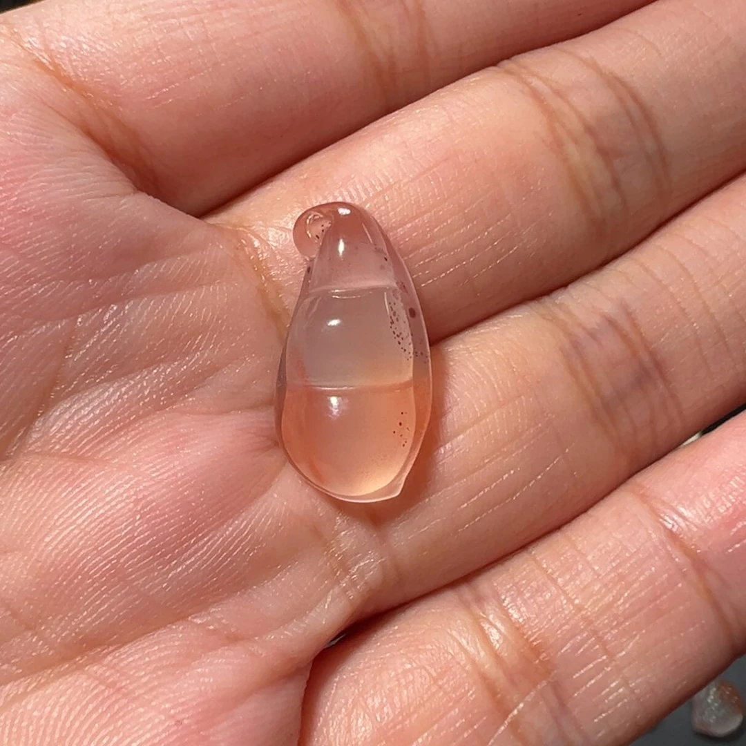 南红玛瑙冰飘未镶嵌福豆吊坠2