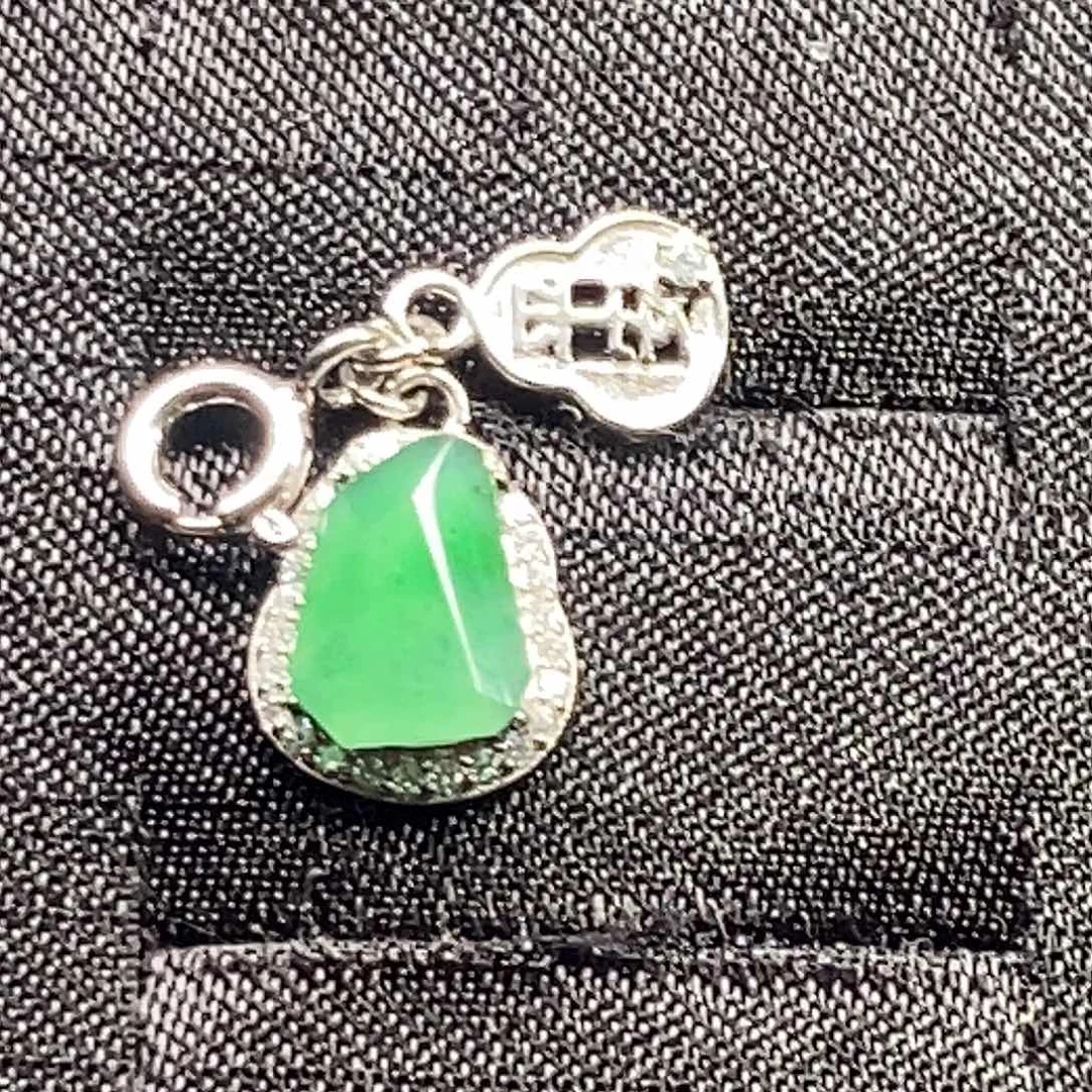 翡翠银S925镶嵌吊坠(不含链)