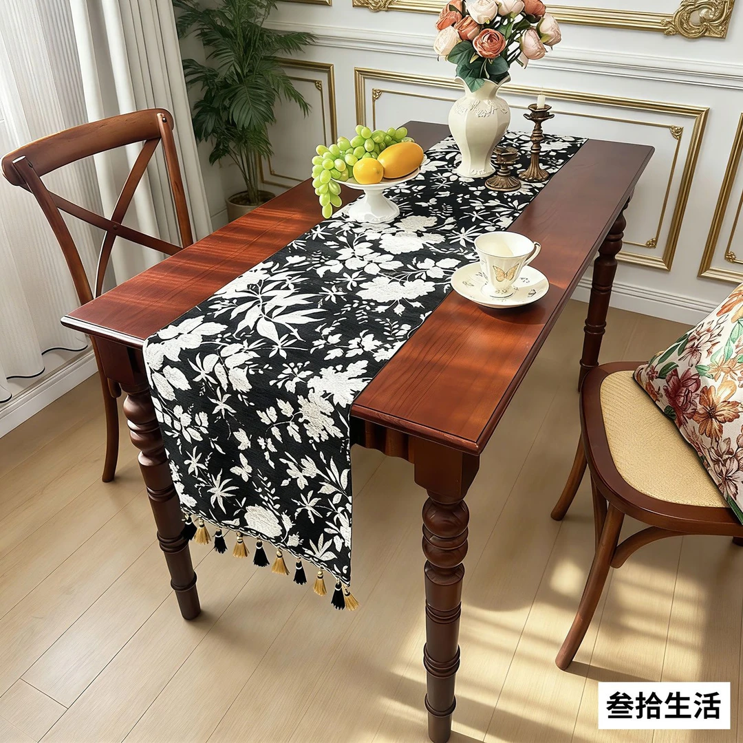 2026新款法式桌旗中古餐桌茶几轻奢电视柜餐边柜鞋柜高级感桌垫