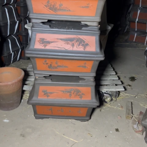 紫砂花盆60口径的长方花盆