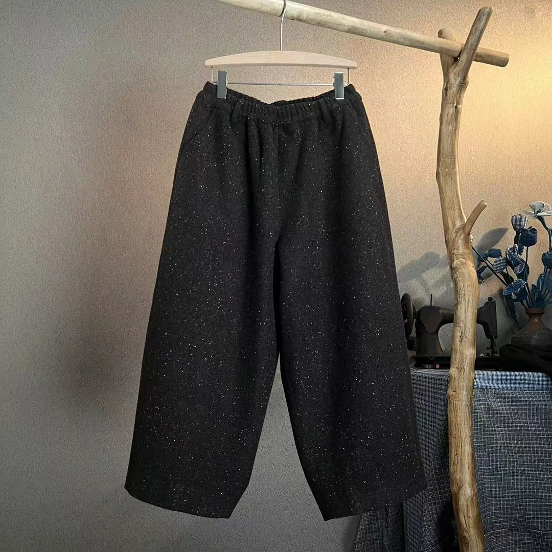 【隐叙原创】YX0895秋冬新款（羊毛混纺毛呢）里衬哈伦裤八分靴裤