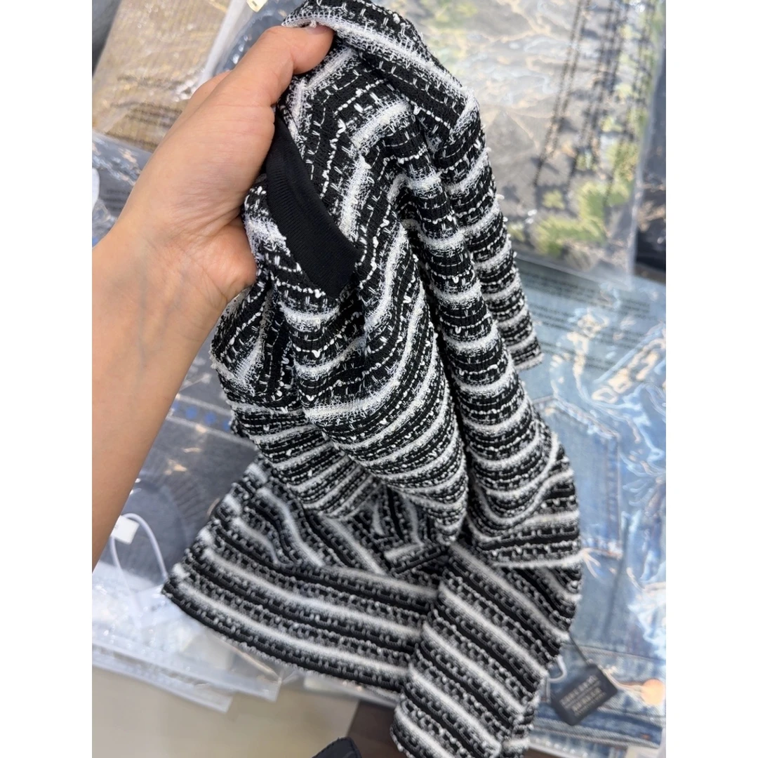 小香风条纹短袖」亲肤气质短袖T恤女