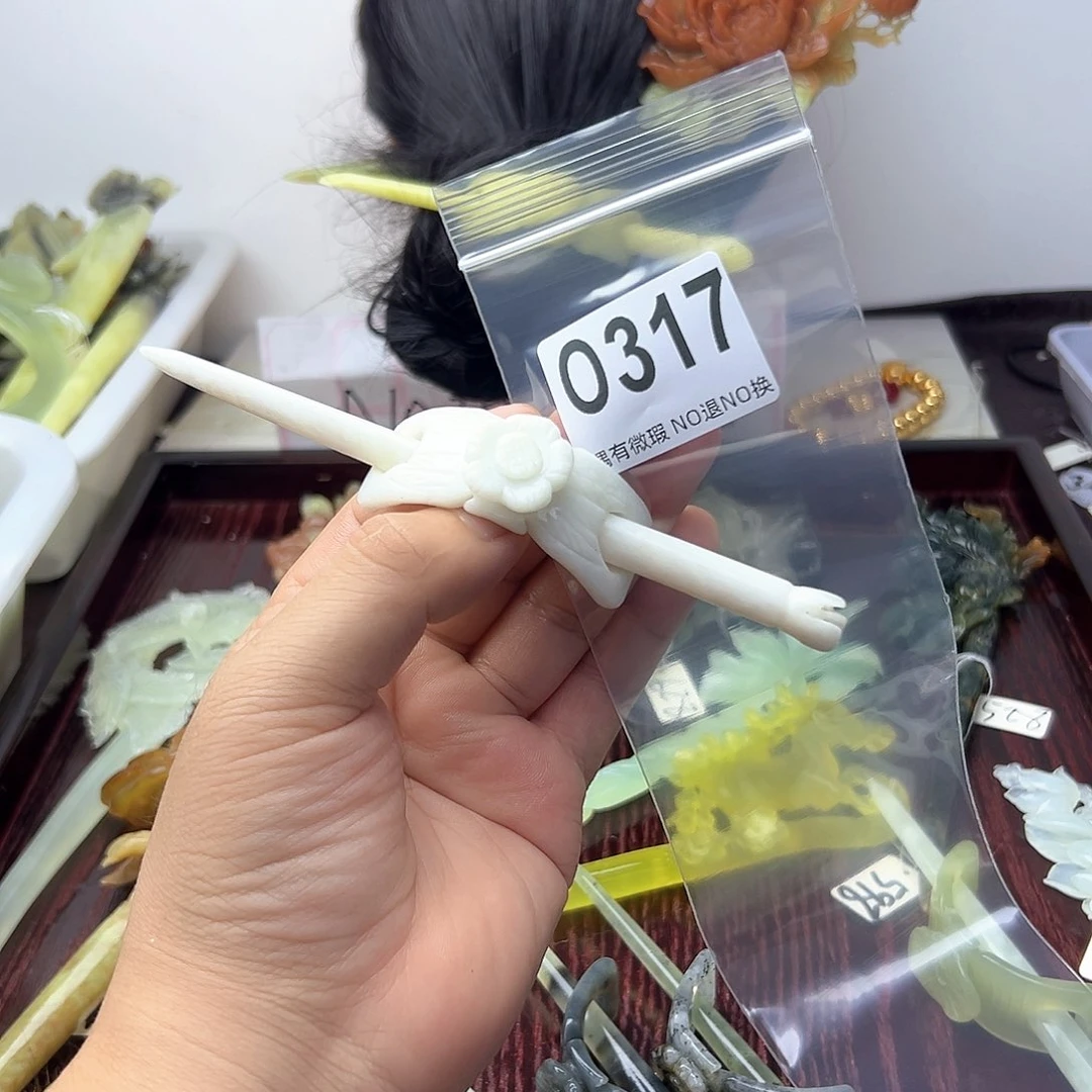 蛇纹石玉合金发饰陌***妹