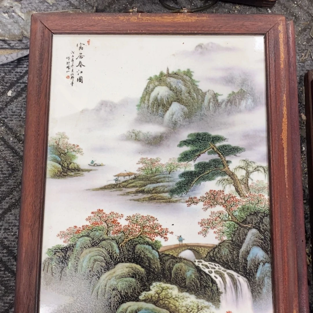 瓷片37*28*1景德镇瓷板画柴窑烧制