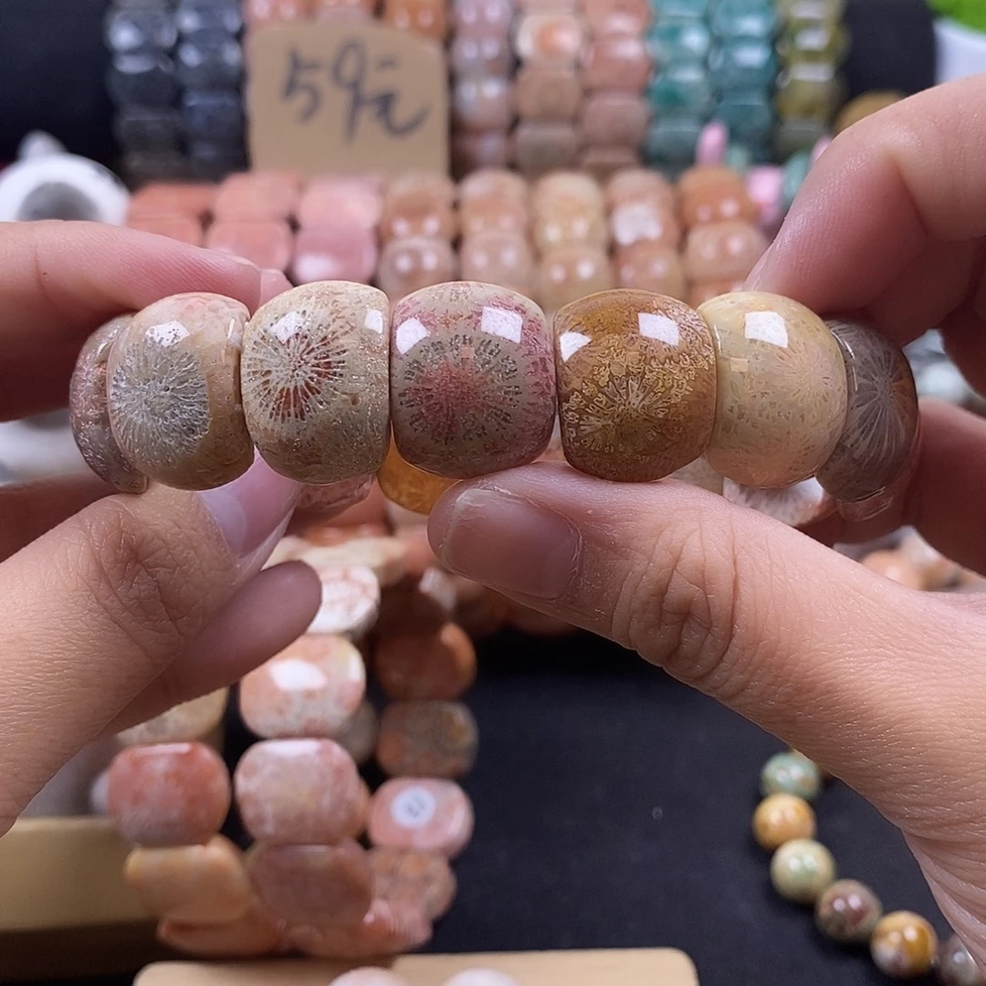 硅化珊瑚（珊瑚玉）未镶嵌手牌 上新26