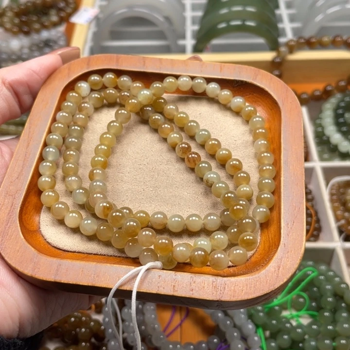 和田玉珠串6mm未镶嵌