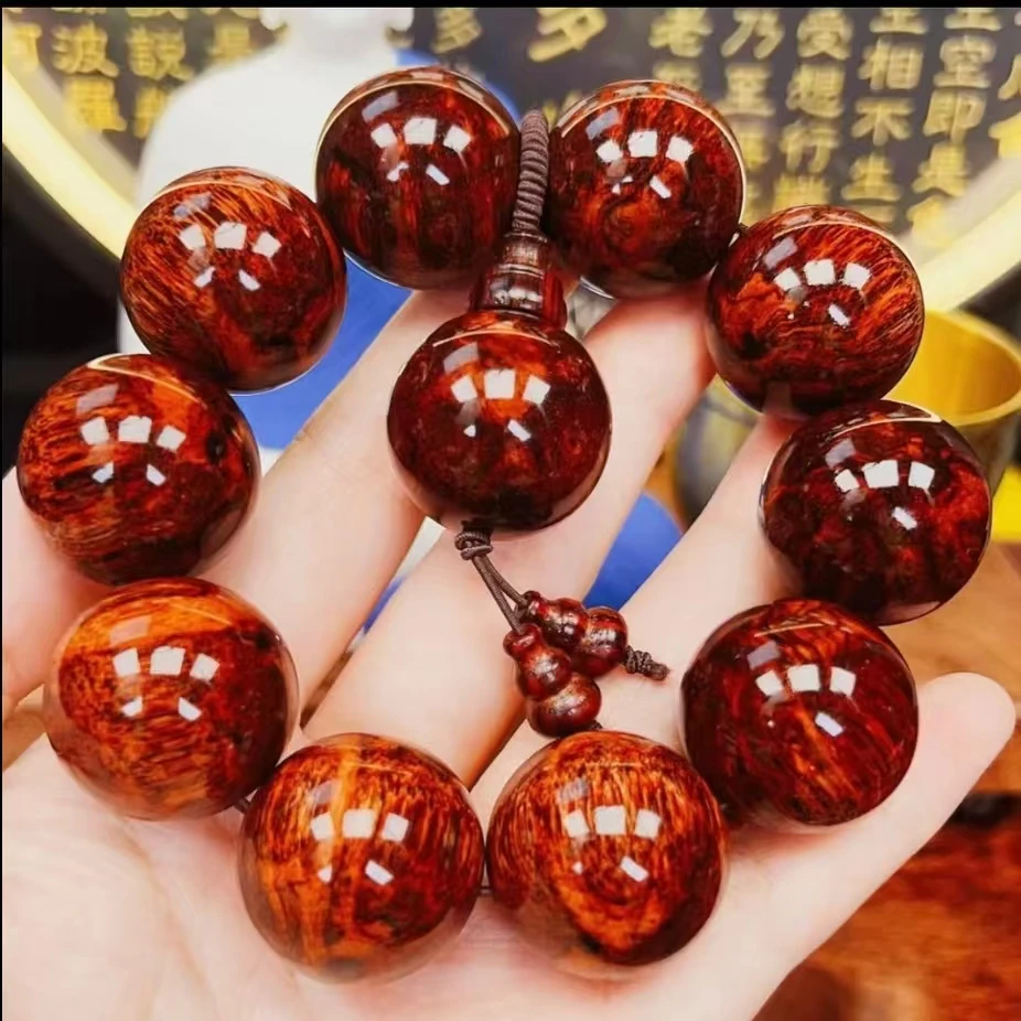 3.0巨无霸精品黄花梨【643】带盒子盘玩袋盘玩手套