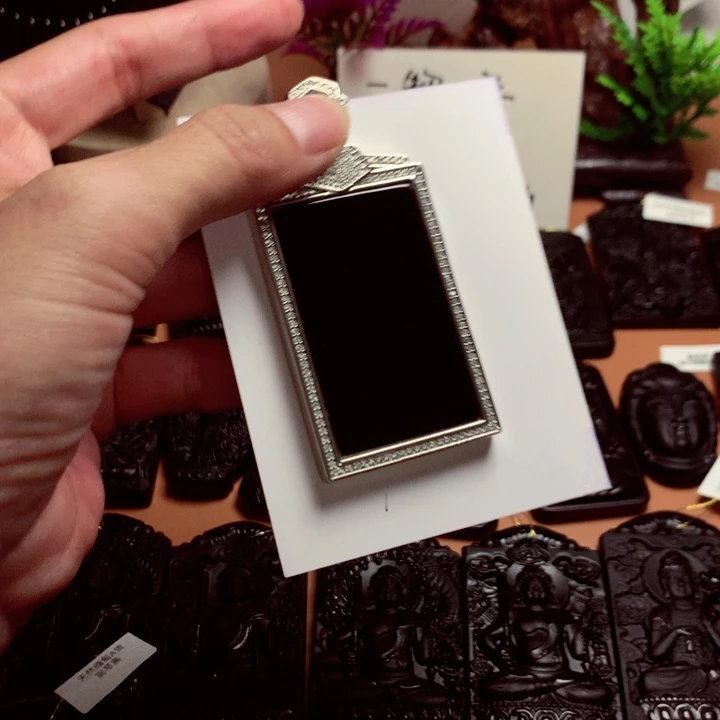 翡翠未镶嵌颈饰天然缅甸a货钢琴黑挂件