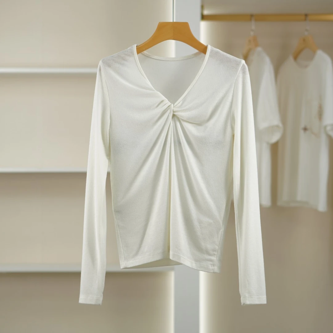 麦迪尚品【K】50428122 春季简约纯色长袖针织衫品牌撤柜女装