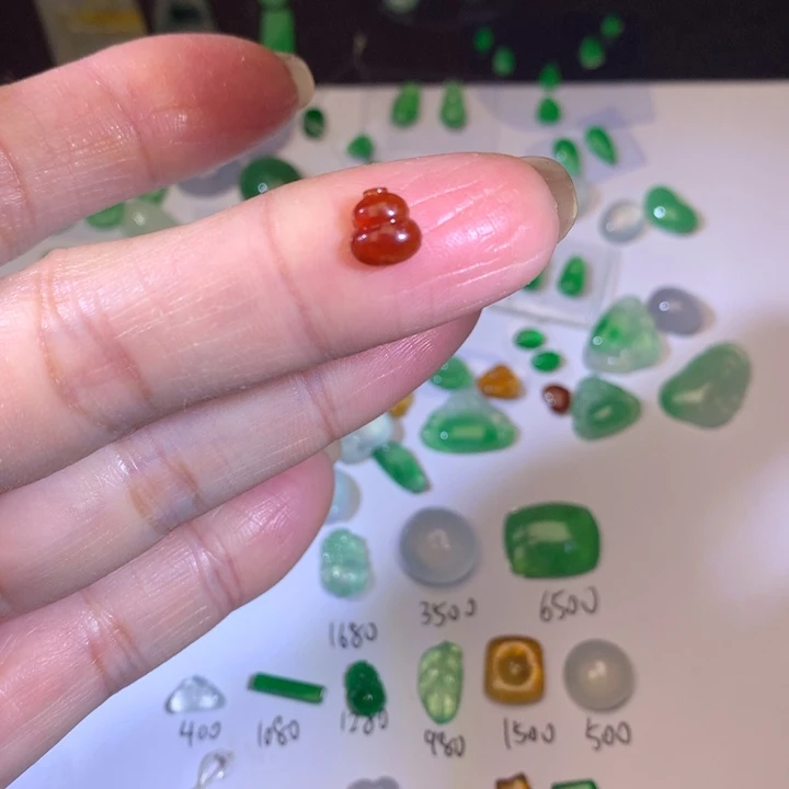 翡翠未镶嵌套链葫芦