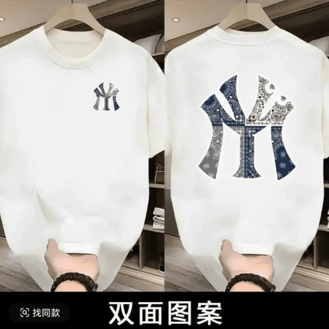 【一折粉丝福利】潮牌男女同款圆领百搭T恤双面印花-双