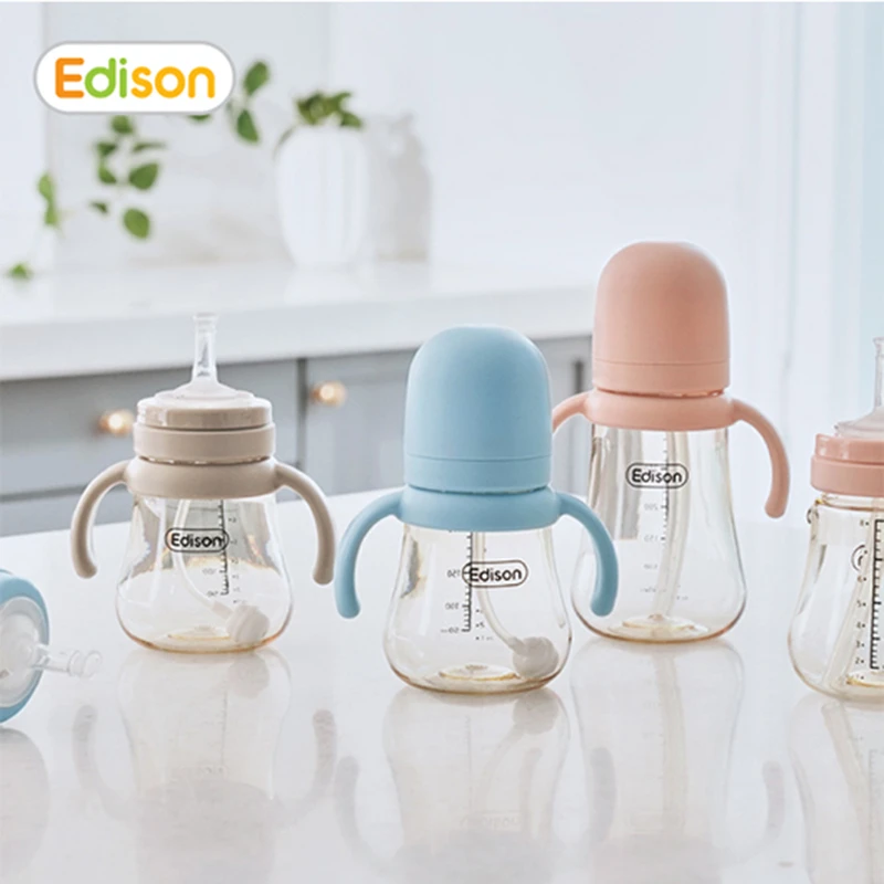 爱迪生PPSU幼儿吸管杯婴幼儿防摔饮水杯