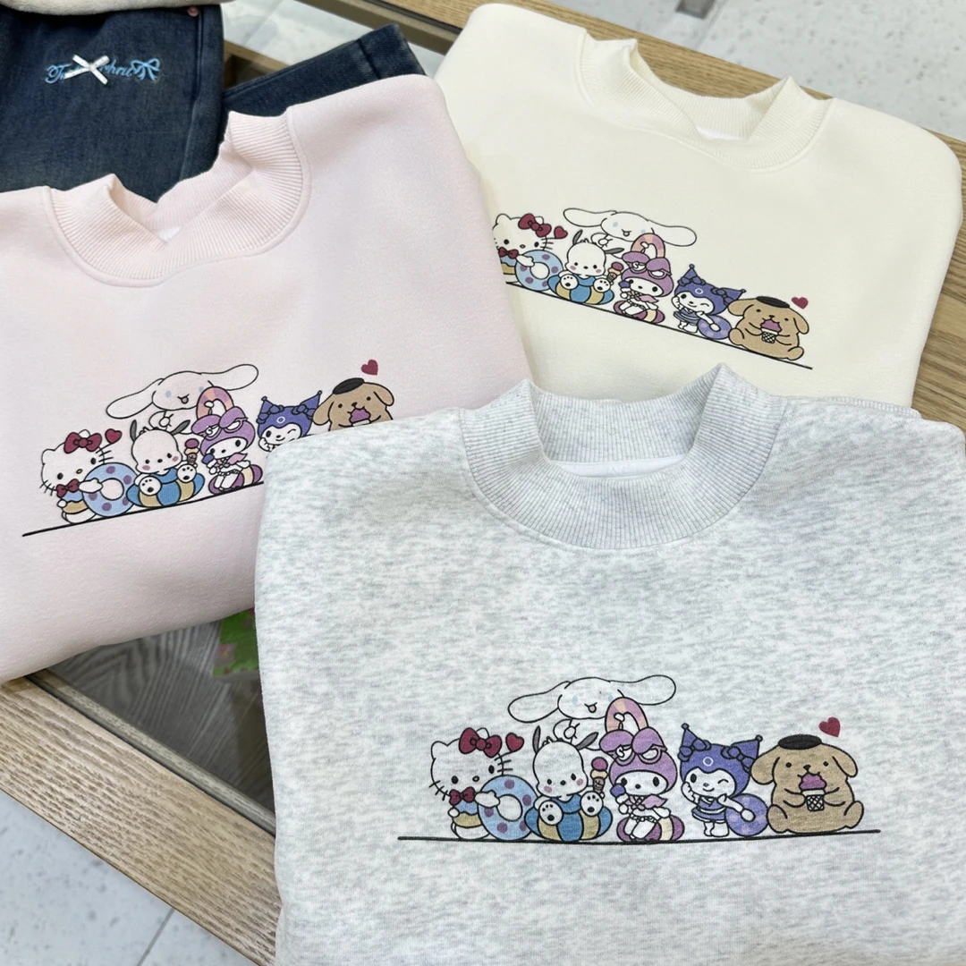 NGT  2025新款冬款童装儿童女童中大童成员合拍印花卫衣  59908