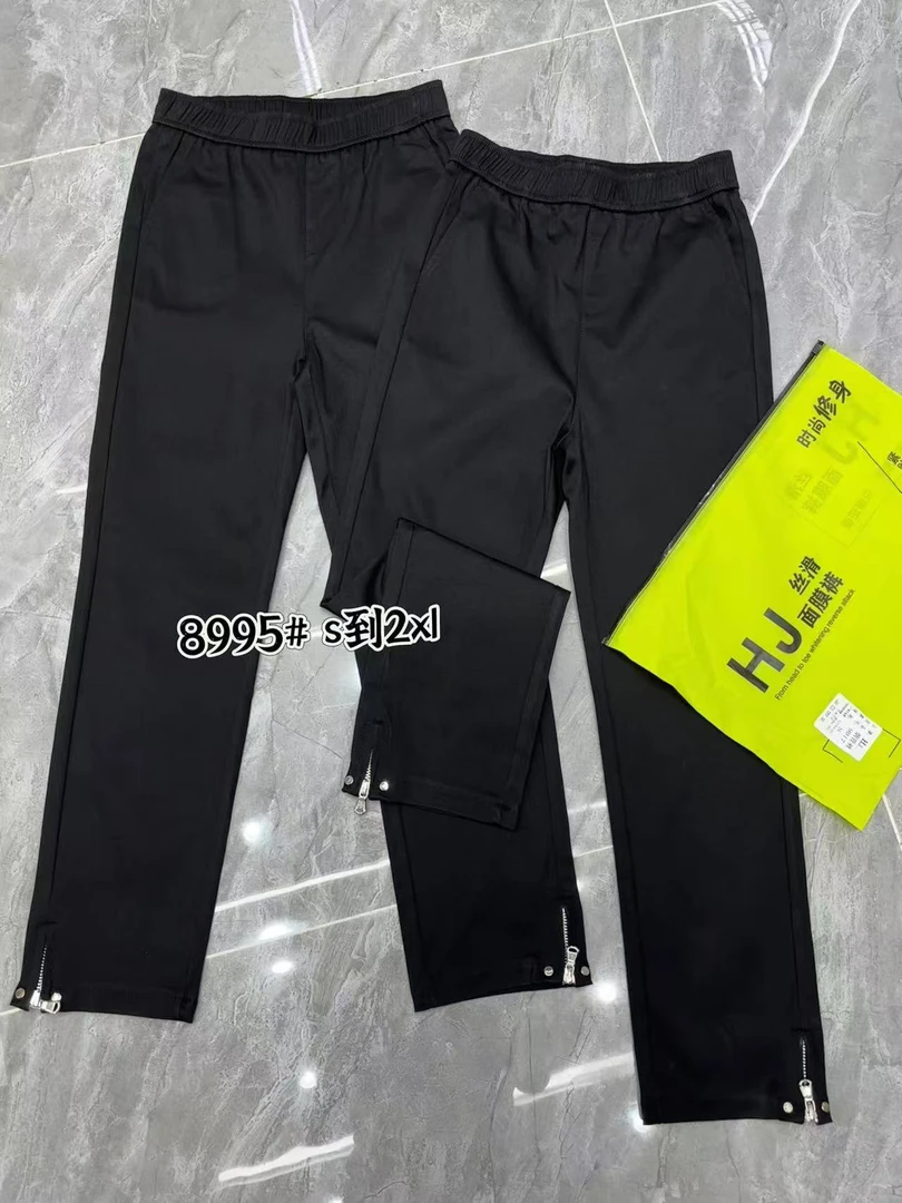 春夏新款时尚设计感百搭脚口拉链高弹打底裤