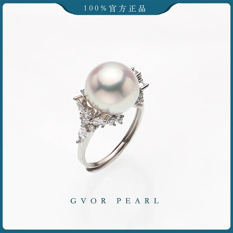 正品丨【珍珠奶奶推荐】冰雪女王白珍珠戒指11-12mm C1212
