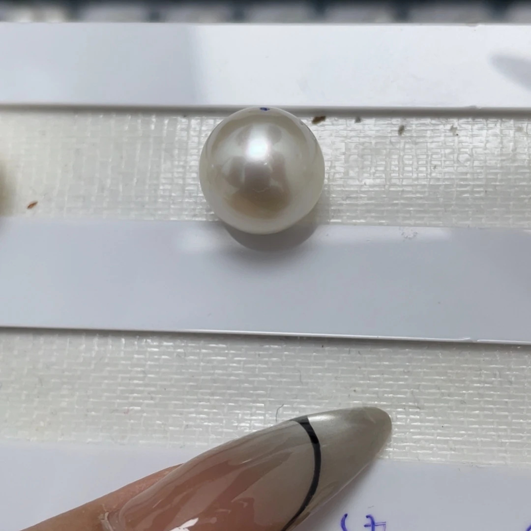 草***子未镶嵌裸珠定制海水珍珠海水澳白13-14mm