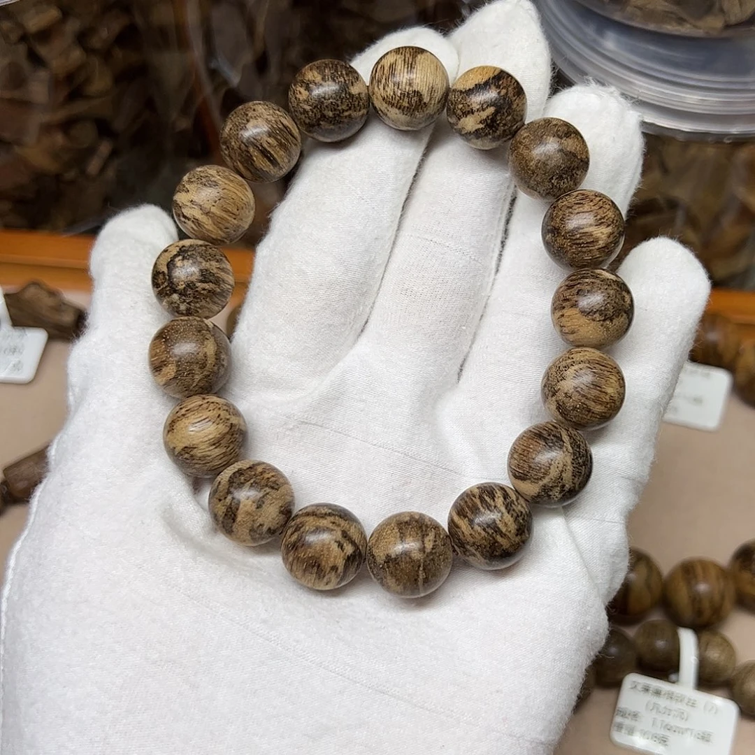 沉香手串天然野沉香惠安老料1.3cm17颗18.1克