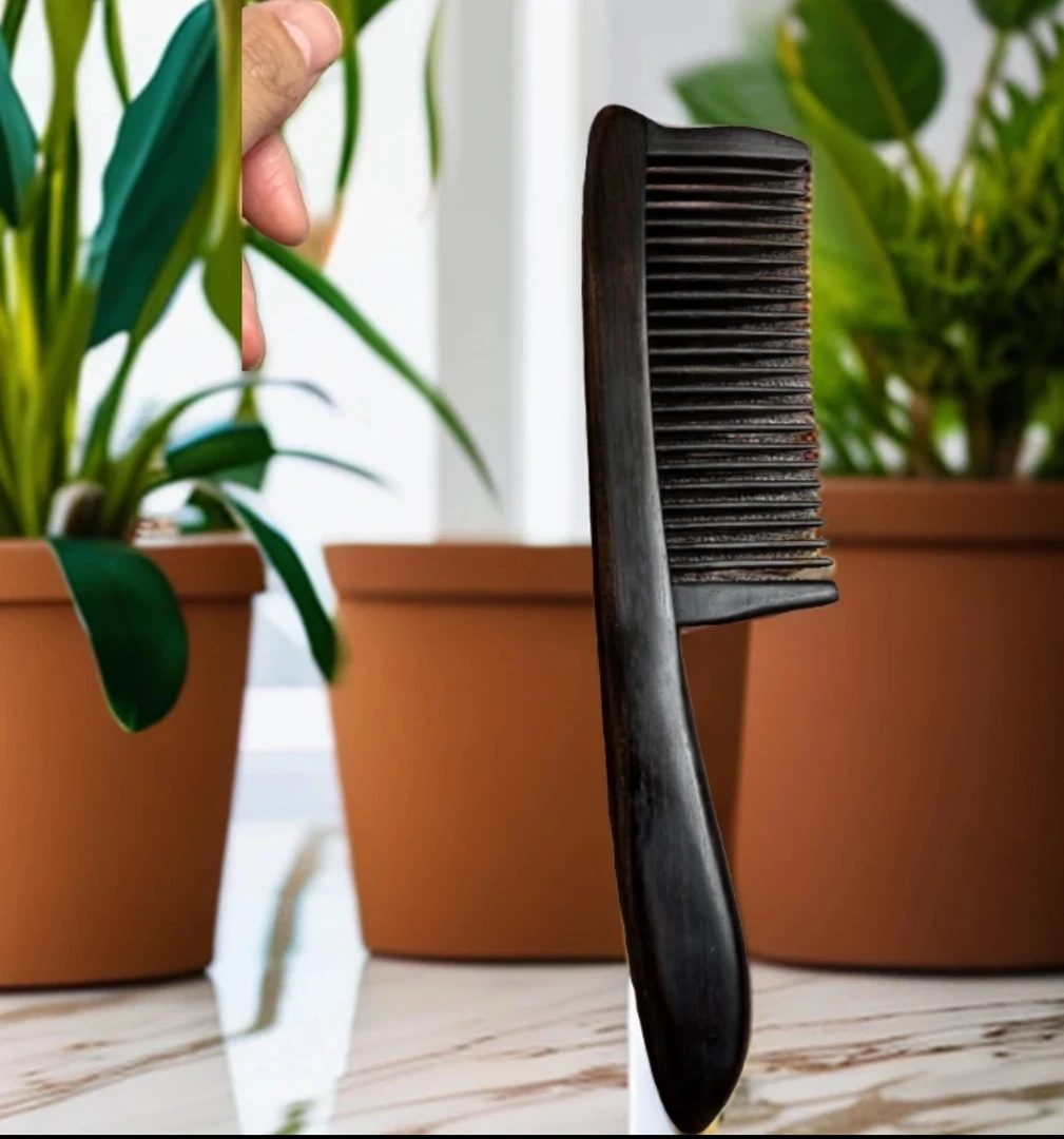 紫光檀木梳子家用插齿梳长柄精品发梳防静电密齿梳头高档卧室大号