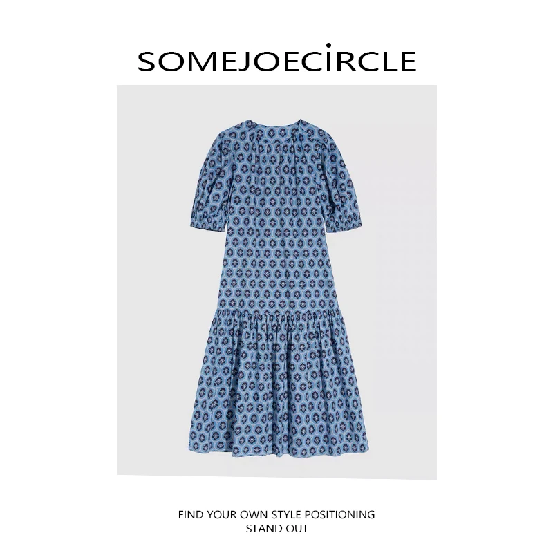 SOMEJOECIRCLE【珠围碎绕】明星杨紫同款气质宽松减龄碎花裙Z6718