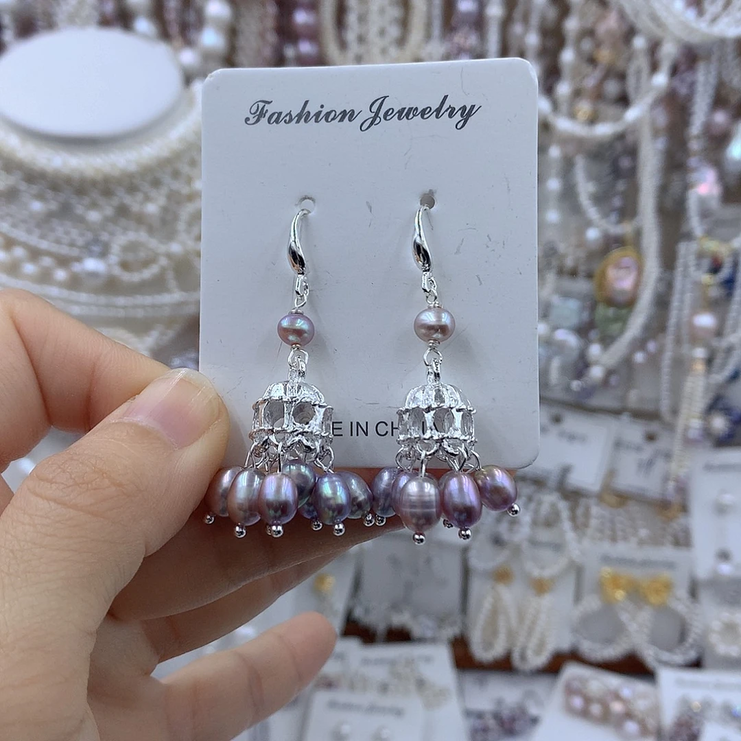 项链耳饰银S925镶嵌淡水珍珠