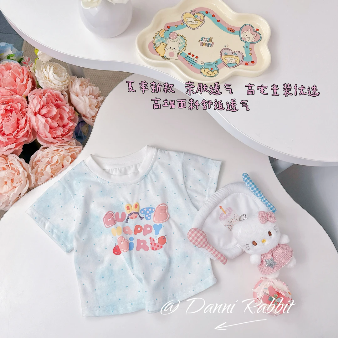 【Dannirabbit】*夏款+洋气柔软+*可爱字母波点女童T恤 G-1015