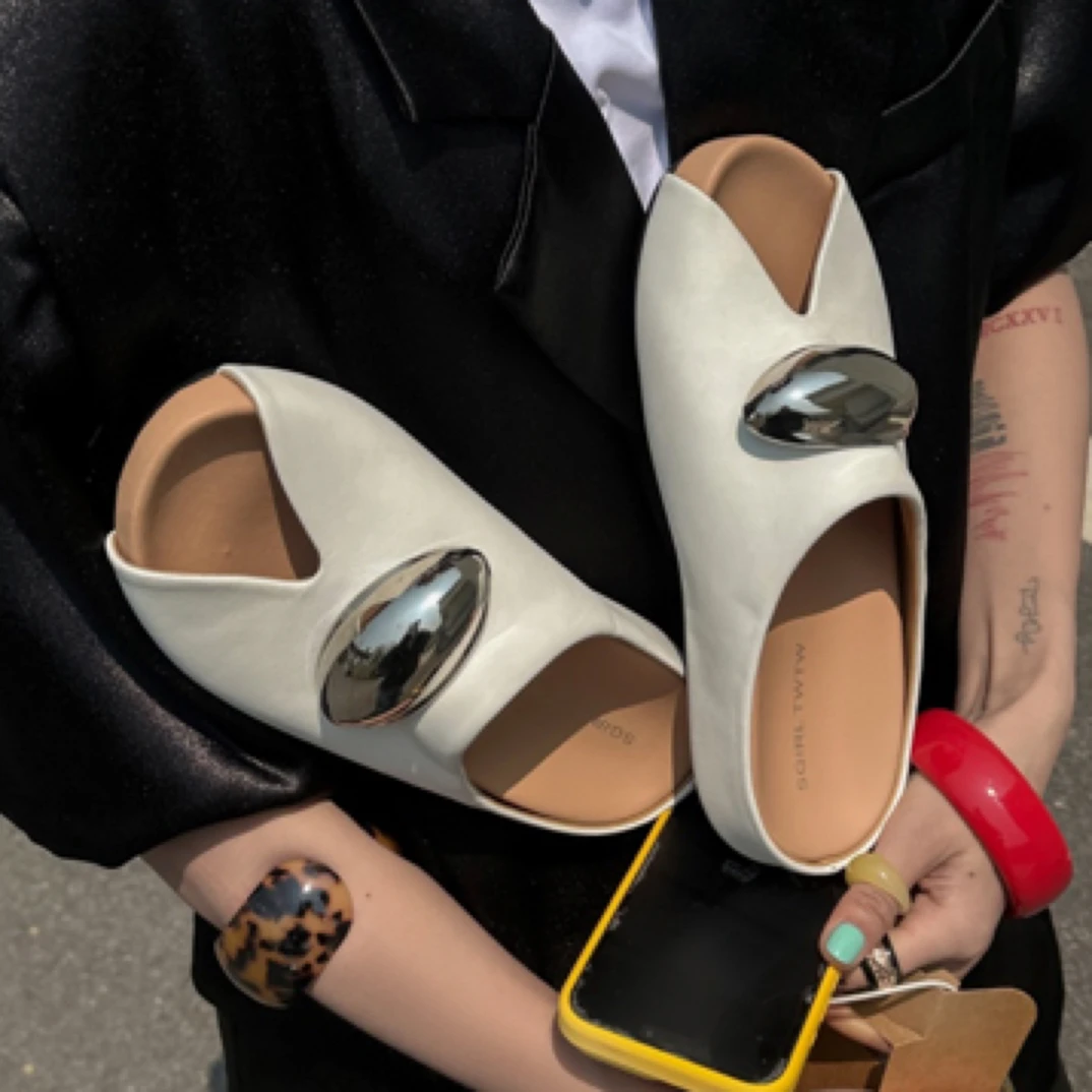 SGIRL「M615-5」小众不撞款设计感包头鱼嘴半拖夏外穿法式勃肯拖鞋