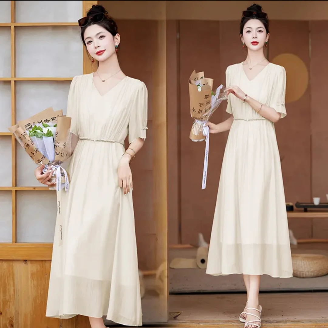 新款法式气质洋气气质大方高端连衣裙QZ417