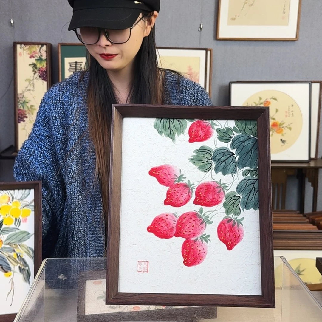国画手绘带框尺寸：24*29