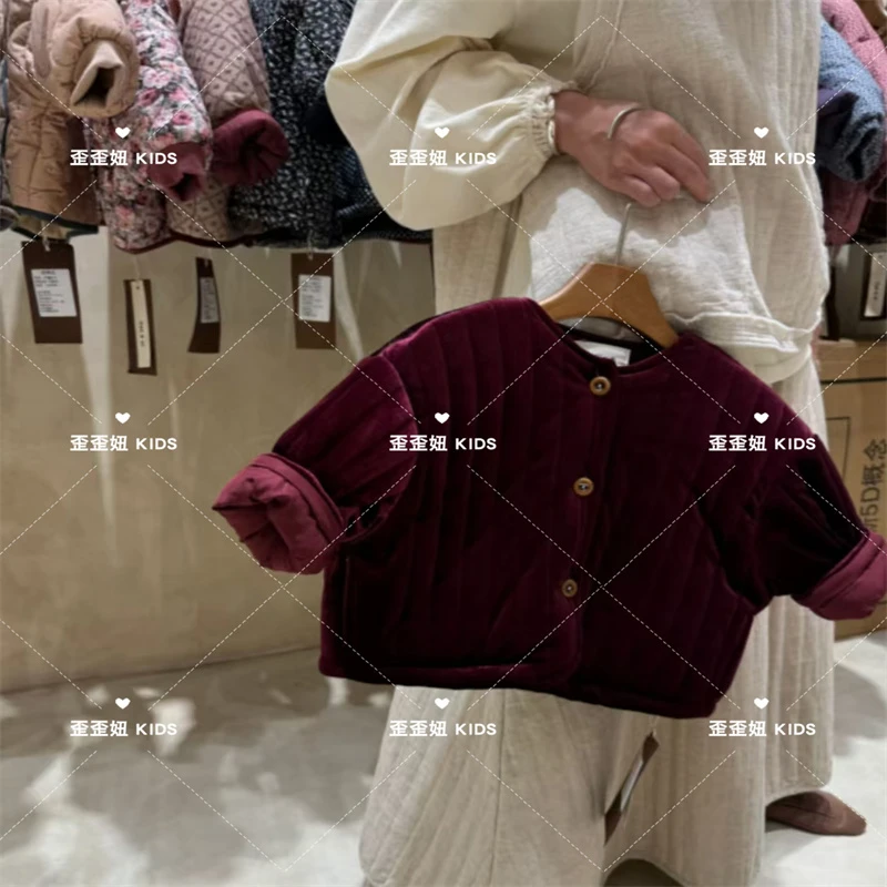 【歪歪妞童装】108小童宝宝复古高级灯芯绒加厚棉服