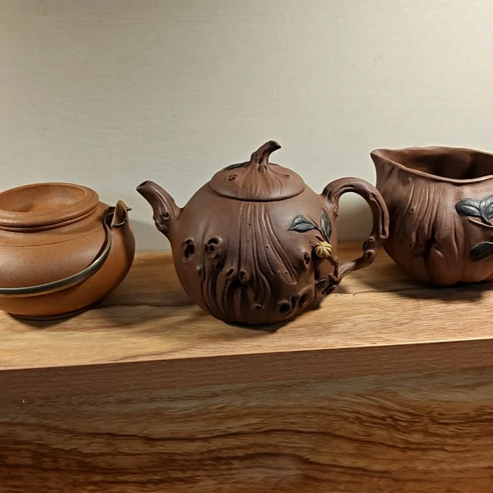 茶壶紫砂佛手壶，黄龙山嫩红泥