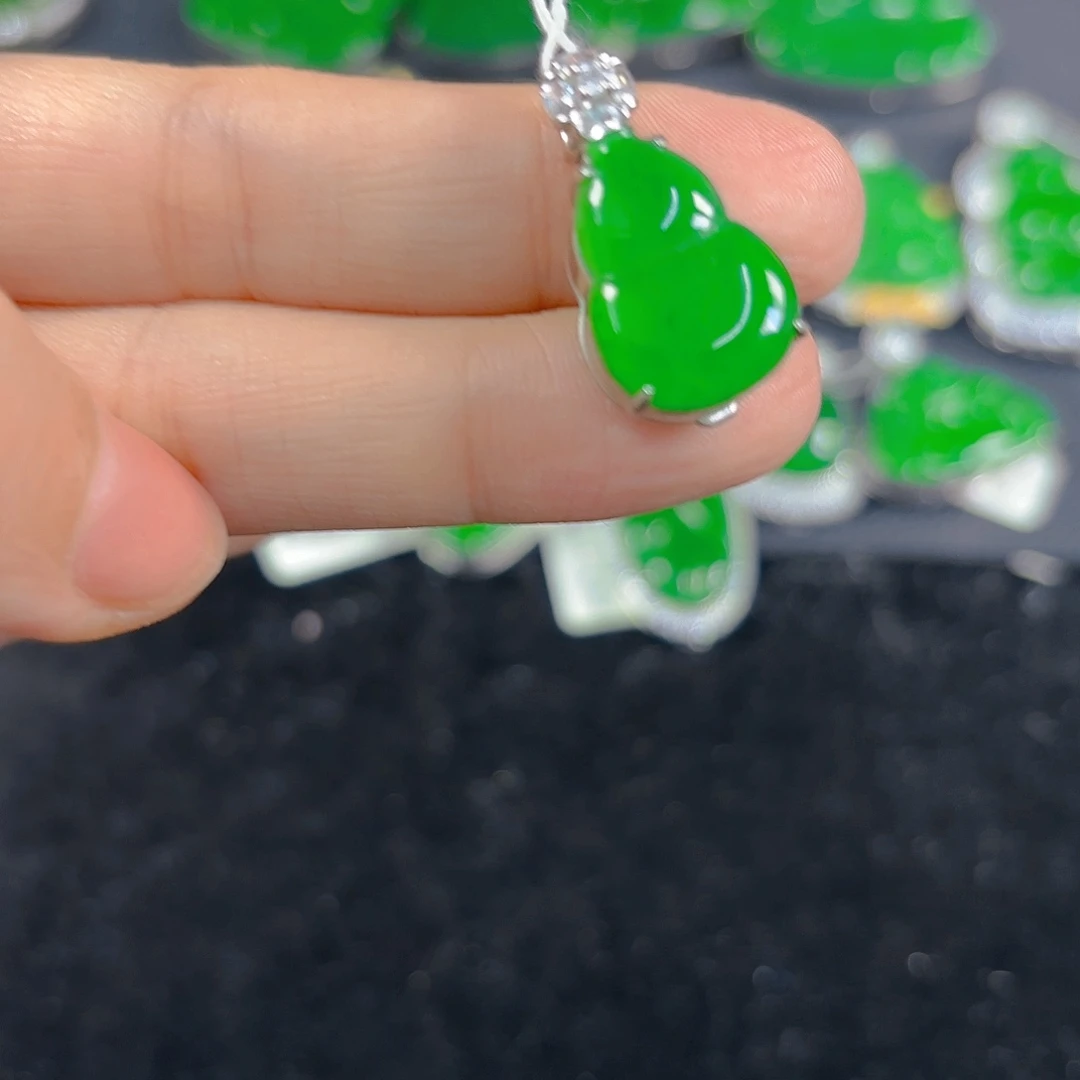 翡翠银S925镶嵌吊坠(不含链)