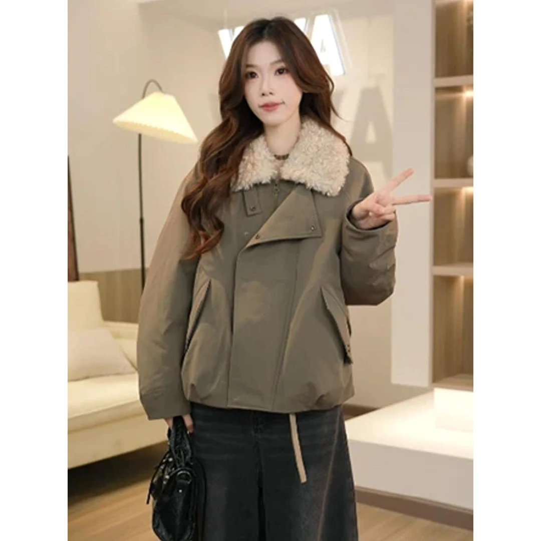 时尚派克棉服女2025冬季新款洋气宽松显瘦百搭加厚保暖棉衣外套潮