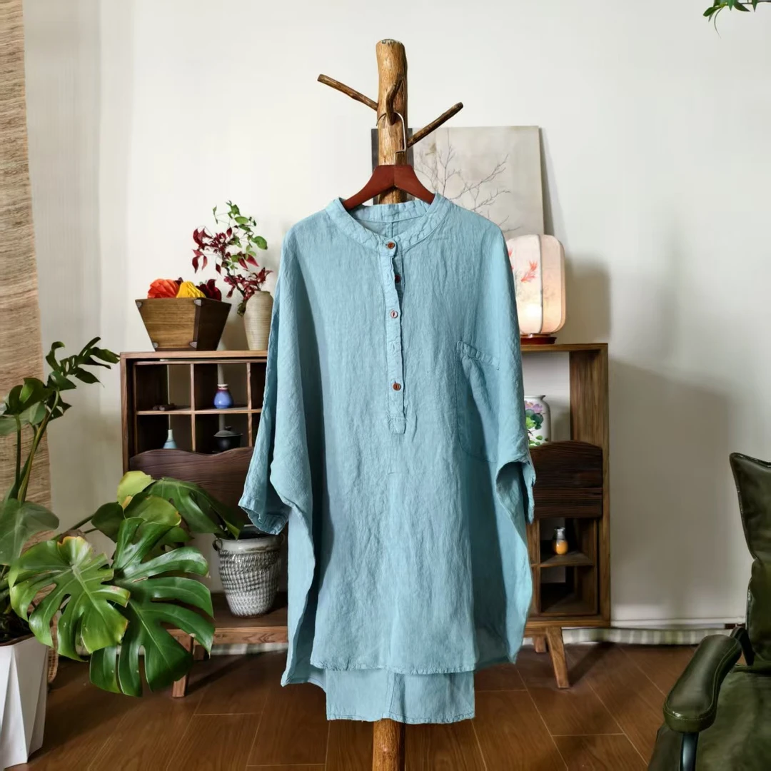 【大梅子推荐】设计款亚麻炒色衬衫SXBY5117