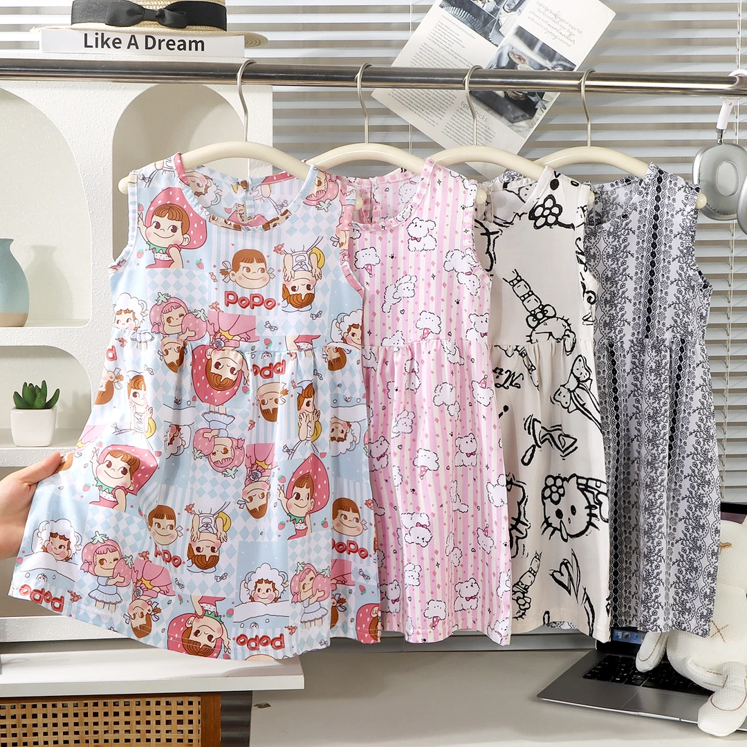 【亲子款棉绸】吊带裙背心裙碎花夏季蛋糕连衣裙女宝女童甜辣风2025