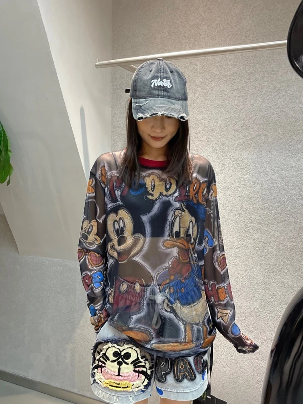 MX#71162夏季福利高品质卡通网纱上衣，衣长：66cm