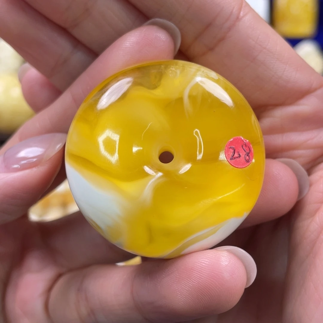 蜜蜡裸石未镶嵌琥珀蜜蜡平安扣