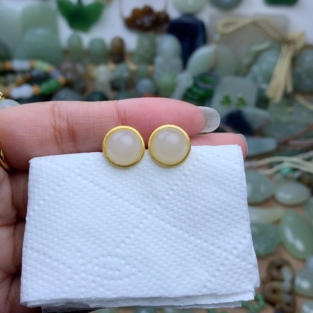 和田玉银S925镀金镶嵌颈饰