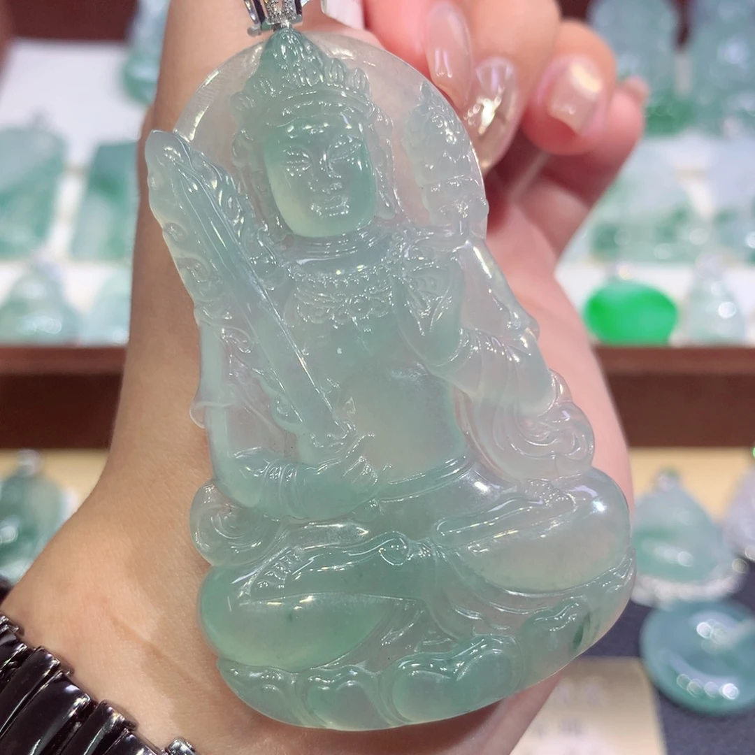 吊坠(不含链)18K金镶嵌翡翠