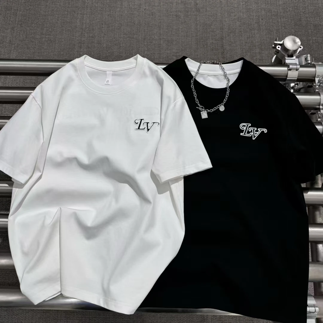 （大饼在北漂）免烫圆领青年短袖欧美风宽松T恤印花男士半袖春夏