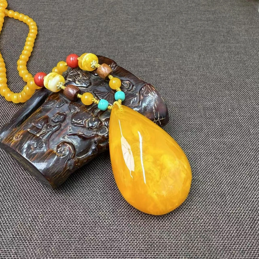 W103【藏收级】藏族精工打磨大水滴8mm珠链毛衣链