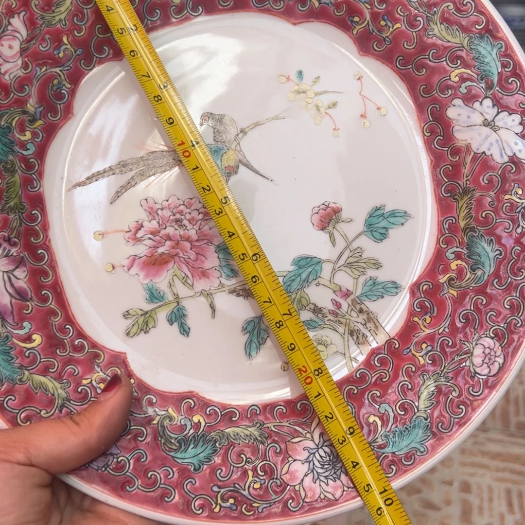 瓷片25厘米手绘花鸟