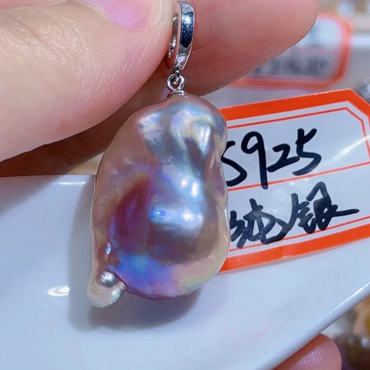 淡水珍珠银S925镶嵌颈饰