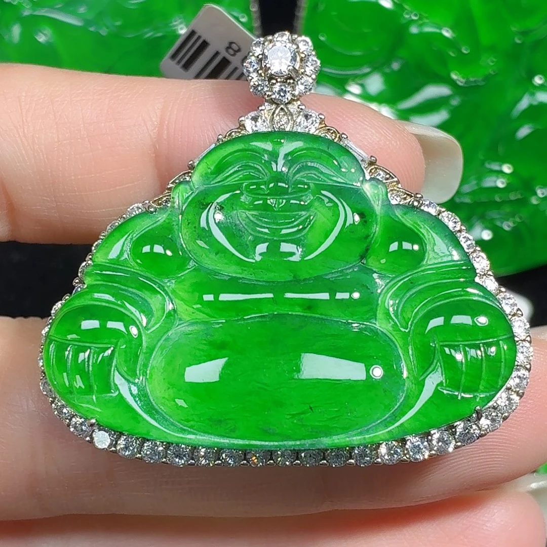 翡翠银S925镶嵌颈饰天然A货翡翠