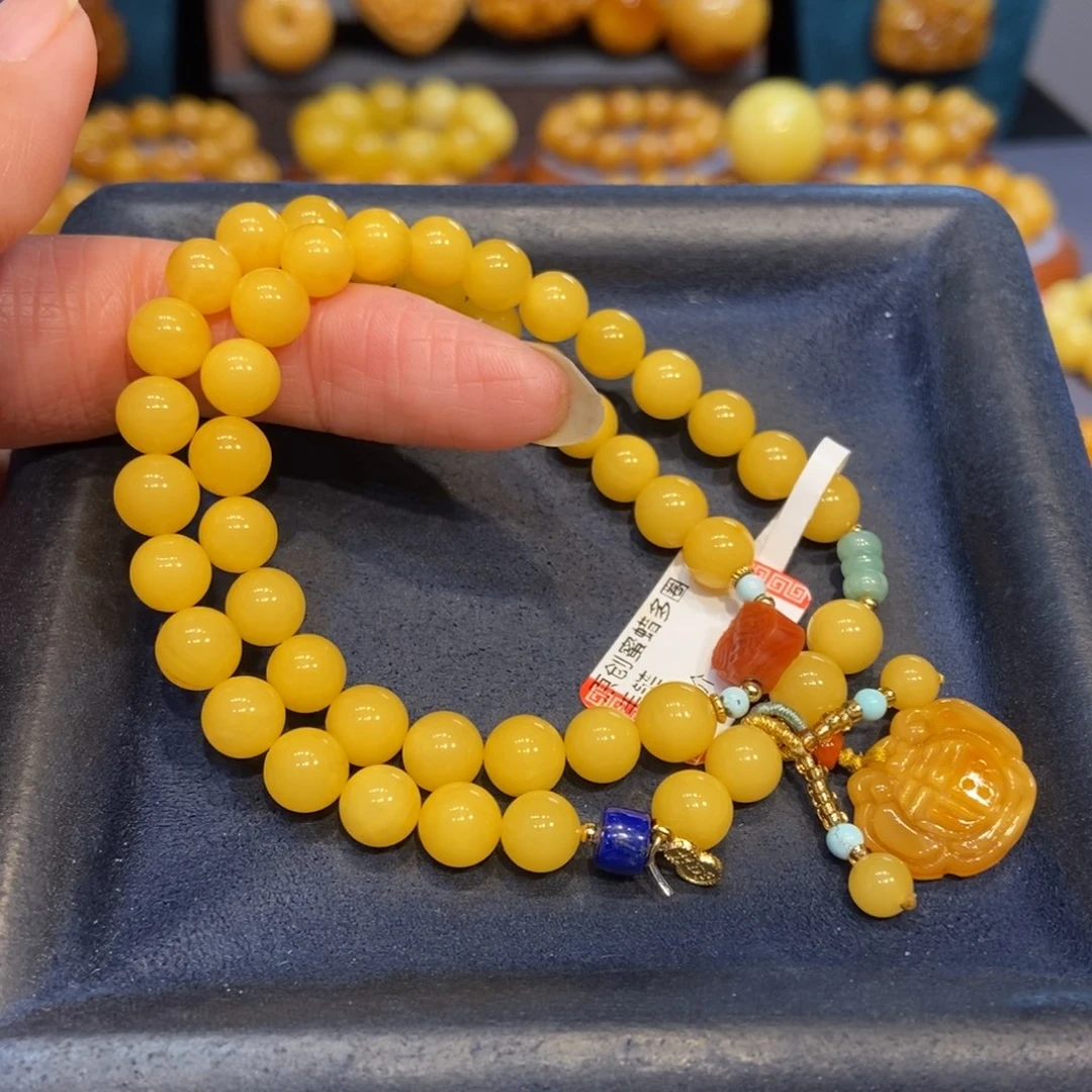 琥珀未镶嵌手链蜜蜡