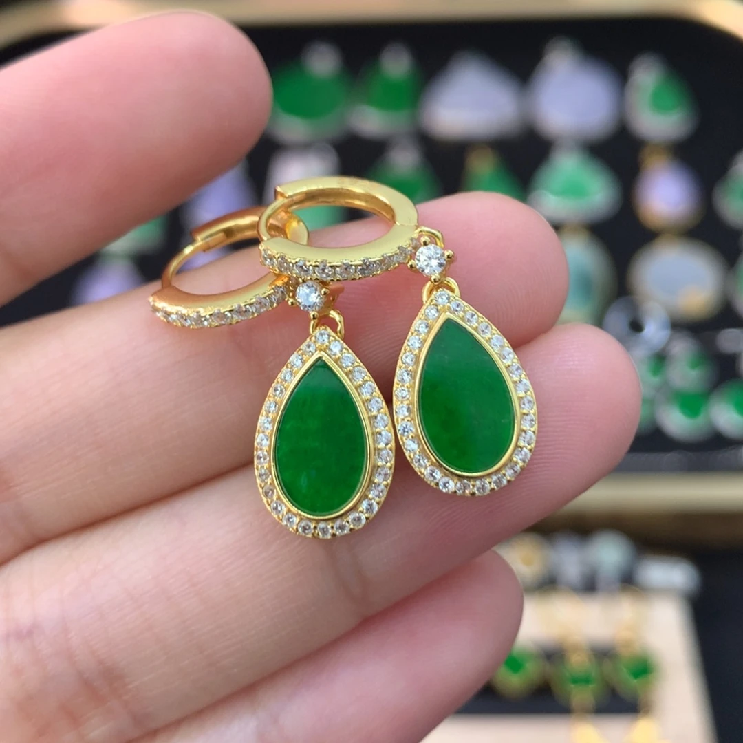 翡翠未镶嵌耳饰耳坠