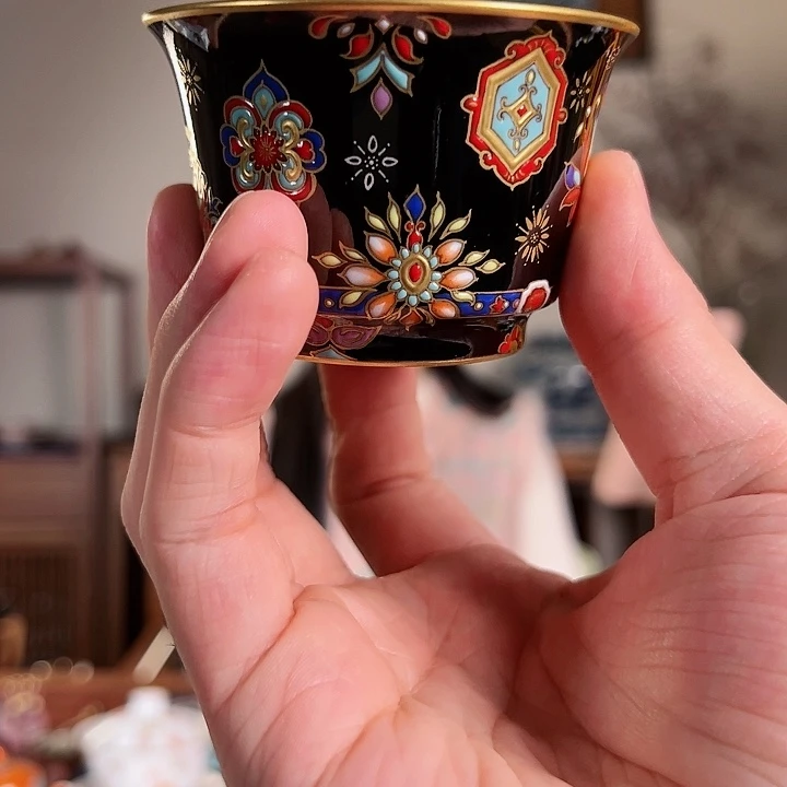 鱼*游五彩皮球花马蹄杯 墩墩杯