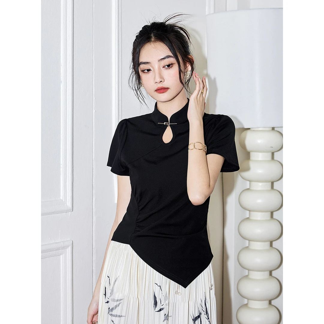 【力力淘】EVA OUXIU/伊华欧秀T恤ZS-E-42-27275-YL